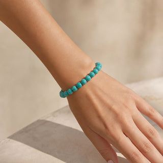 Turquoise Round Bracelet - 8mm (Enhanced) from Stonebridge Imports
