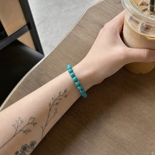 Turquoise Round Bracelet - 8mm (Enhanced) from Stonebridge Imports
