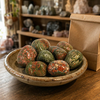 Unakite Tumbled Stones - India from Stonebridge Imports