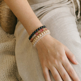 Watermelon Quartz Matte Round Bracelet - 8mm from Stonebridge Imports