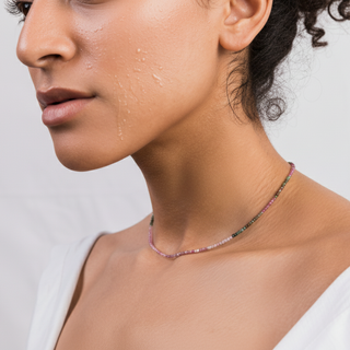 Watermelon Tourmaline Bead Necklace - 2-3mm from Stonebridge Imports