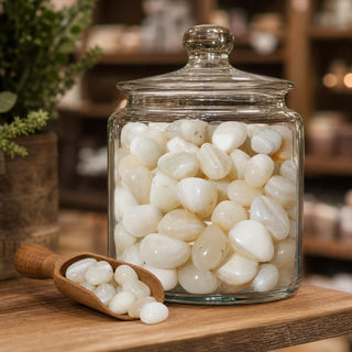 White Banded Agate Tumbled Stones from Stonebridge Imports