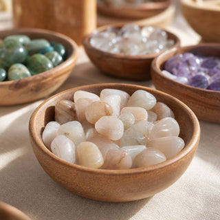 White Chalcedony Tumbled Stones from Stonebridge Imports