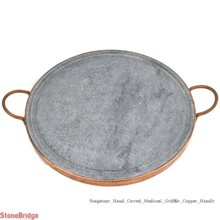 Soapstone Grilling Plate - Copper handles - Medium    from Stonebridge Imports