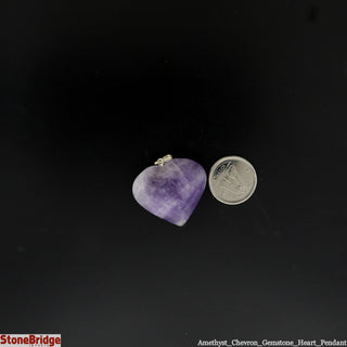 Amethyst Chevron Gemmy Heart Pendant 28mm X 27mm    from Stonebridge Imports