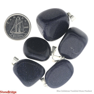 Blue Goldstone Tumbled Stone Pendants - 5 Pack    from Stonebridge Imports