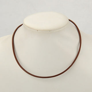 Leather Necklace with Brass Lobster Claw Clasp - Brown - 18"    from Stonebridge Imports
