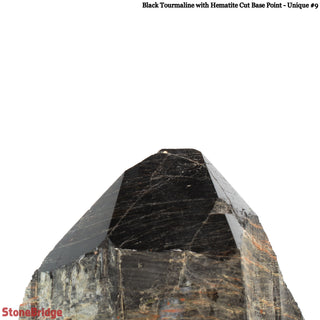 Black Tourmaline & Hematite Cut Base, Polished Point U#9    from Stonebridge Imports