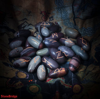 Shiva Lingam Egg Runes Set    from Stonebridge Imports