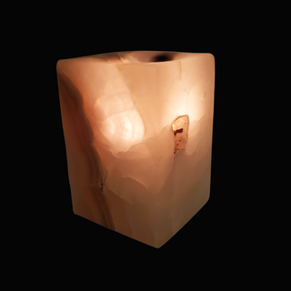 Aragonite Amber Cubic Candle Holder - Tall    from Stonebridge Imports