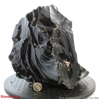 Obsidian Black Boulder Cut-Base U#12 - 13 3/4"    from Stonebridge Imports