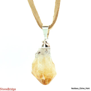 Citrine Natural Point Necklace On Suede Cord    from Stonebridge Imports