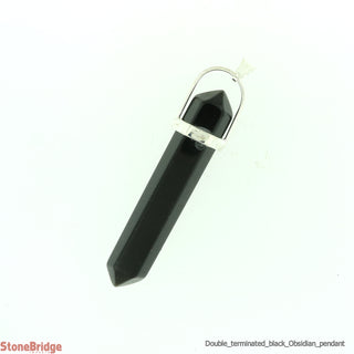 Black Obsidian Double Terminated Pendant - 1 1/2" to 2"    from Stonebridge Imports