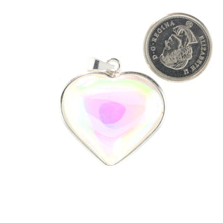 Opal Aura Heart with Silver All Around - Silver Pendant    from Stonebridge Imports