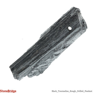 Black Tourmaline Rough Drilled Pendant    from Stonebridge Imports