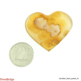 Carnelian Heart Carving - Pocket - 3/4" to 1"    from Stonebridge Imports