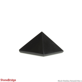 Black Obsidian Pyramid #2 - 1 1/2" to 1 3/4" Wide    from Stonebridge Imports