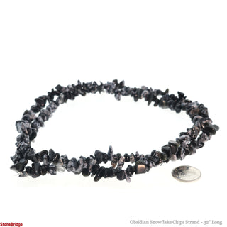 Obsidian Snowflake Chip Strands - 5mm to 8mm    from Stonebridge Imports