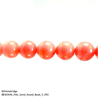 Pink Coral - Round Strand 7" - 10mm    from Stonebridge Imports