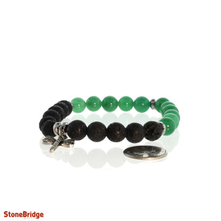 Black Lava & Green Aventurine Bracelet - 8mm    from Stonebridge Imports