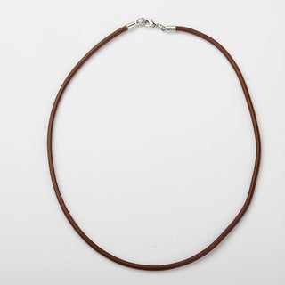 Leather Necklace with Brass Lobster Claw Clasp - Brown - 18"    from Stonebridge Imports