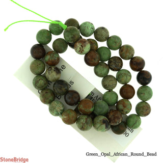 Green African Opal - Round Strand 15" - 6mm    from Stonebridge Imports