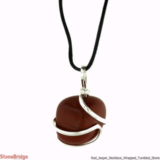 Red Jasper Tumbled Wrapped Necklaces    from Stonebridge Imports