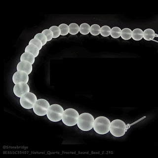Natural Quartz Frosted - Round Strand 7" - 12mm    from Stonebridge Imports