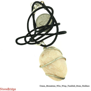 Cream Moonstones Tumbled Wrapped Necklaces    from Stonebridge Imports