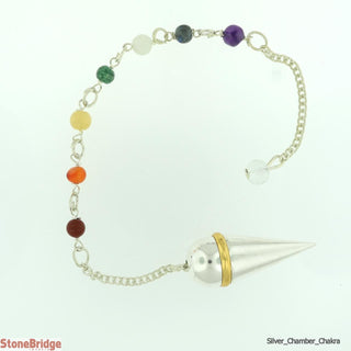 Secret Chamber Pendulum with Gold Colour Ring and Chakra Beads on Chain    from Stonebridge Imports