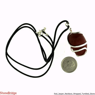 Red Jasper Tumbled Wrapped Necklaces    from Stonebridge Imports