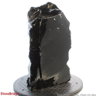 Obsidian Black Boulder Cut-Base U#14 - 14 1/2"    from Stonebridge Imports