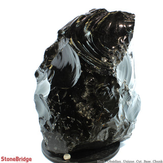 Obsidian Black Boulder Cut-Base U#64 - 20" 1/4"    from Stonebridge Imports