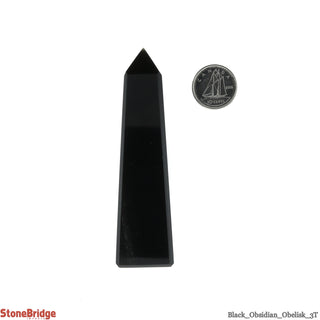 Black Obsidian Obelisk #3 Tall - 2 1/2" to 3 3/4"    from Stonebridge Imports