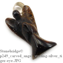 Tiger Eye Angel Silver Pendant    from Stonebridge Imports