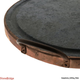 Soapstone Grilling Plate - Copper handles - 10" - Small    from Stonebridge Imports