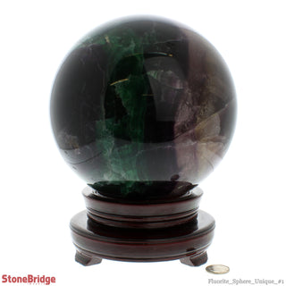 Fluorite Sphere on Spinning Stand U#1 - 6 3/4"    from Stonebridge Imports