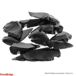 Black Obsidian Arrowhead - 10 Pack    from Stonebridge Imports