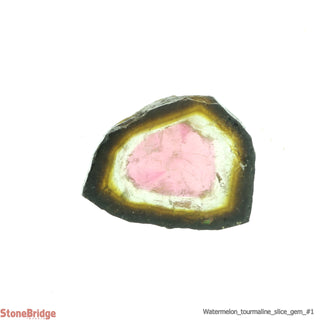 Watermelon Tourmaline Slice Gemgrade - #1 - 3 to 5.9ct    from Stonebridge Imports