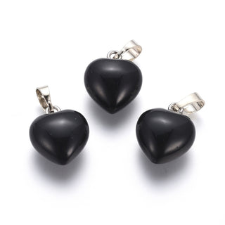 Agate Black Heart Pendant #1    from Stonebridge Imports