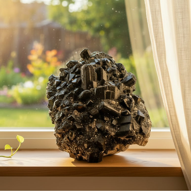Black Tourmaline Cluster U#1 - 23"