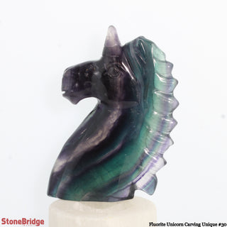 Fluorite Unicorn Carving U#30 - 5 1/4"    from Stonebridge Imports