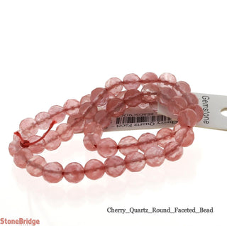 Cherry Quartz (Dyed) Faceted - Round Strand 15" - 6mm    from Stonebridge Imports