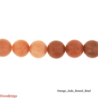 Orange Jade - Round Strand 15" - 8mm    from Stonebridge Imports
