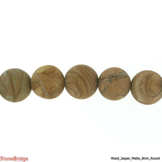 Wood Jasper Matte - Round Strand 15" - 8mm    from Stonebridge Imports