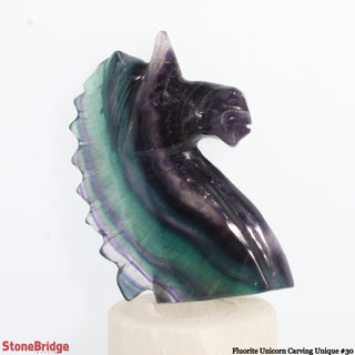 Fluorite Unicorn Carving U#30 - 5 1/4"    from Stonebridge Imports