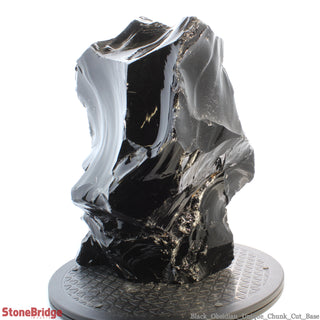 Obsidian Black Boulder Cut-Base U#15 - 14"    from Stonebridge Imports