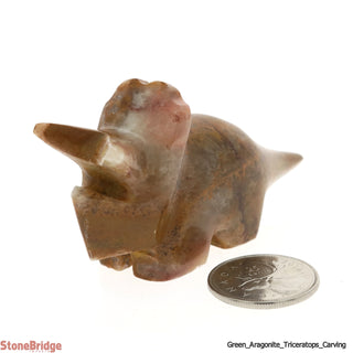 Green Aragonite Triceratops Dinosaur Carving - 1 1/2" to 2 1/4"    from Stonebridge Imports