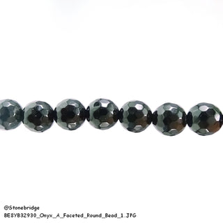 Onyx A Faceted - Round Strand 15" - 8mm    from Stonebridge Imports
