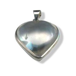 Clear Quartz Heart with Silver All Around - Silver Pendant    from Stonebridge Imports